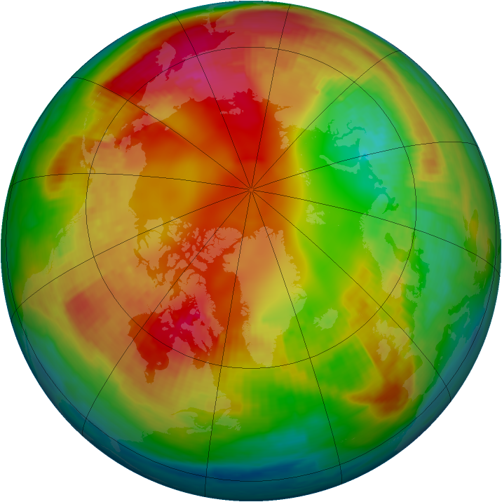 Arctic ozone map for 07 February 2001